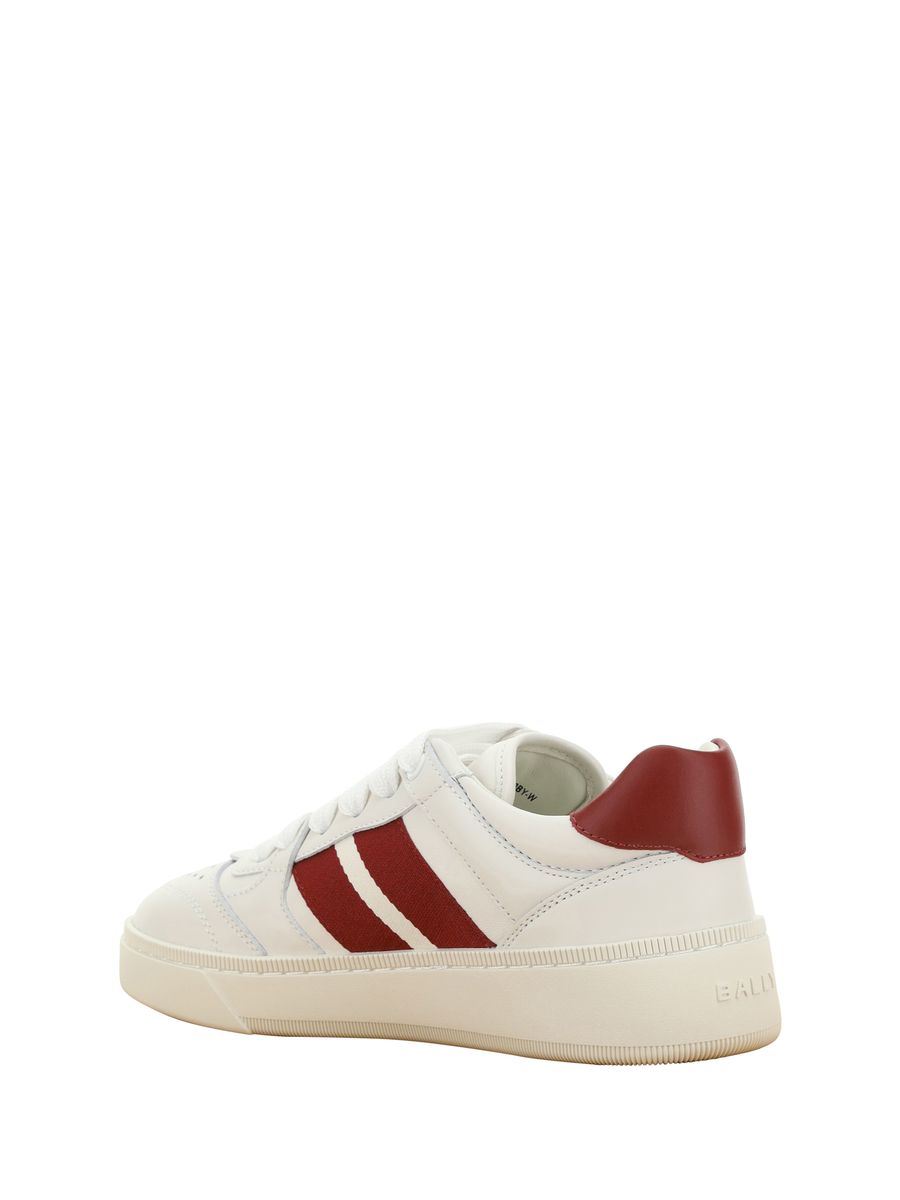 Shop Bally Sneakers In White/red