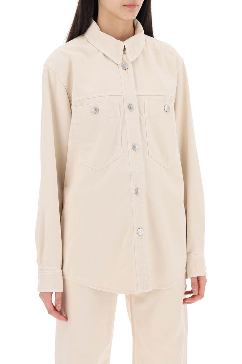 Shop Isabel Marant Denim Talbot Shirt In Neutro