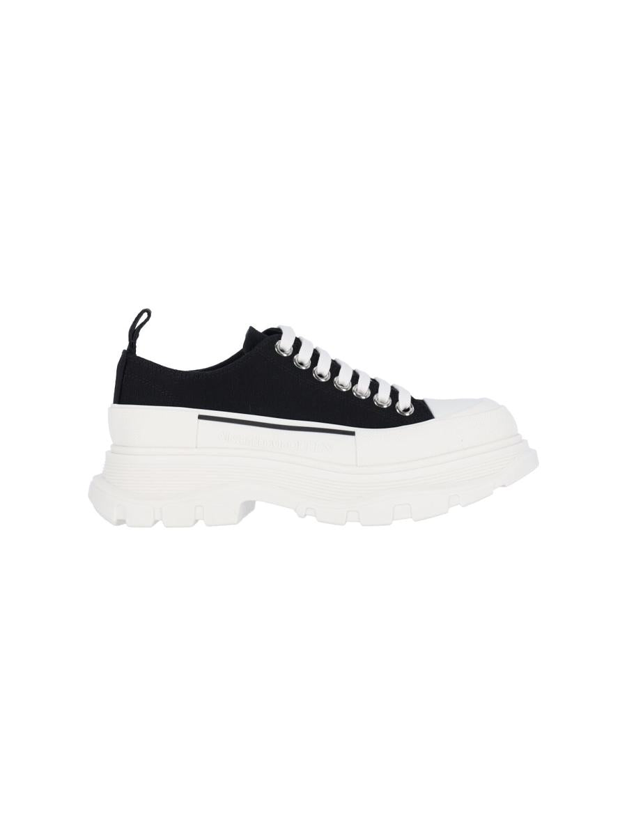 Alexander Mcqueen Black Canvas Tread Slick Sneakers In Multi