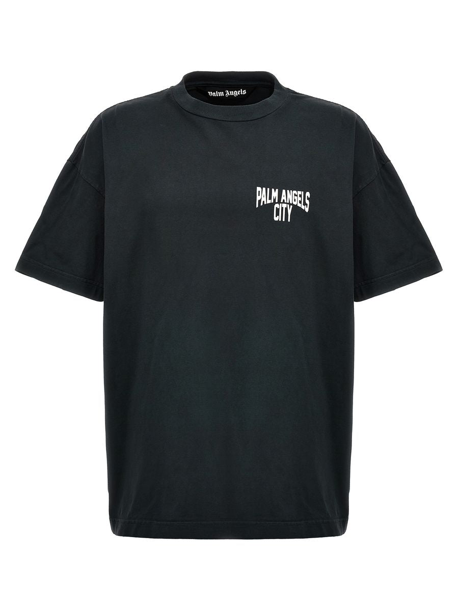 Shop Palm Angels 'pa City' T-shirt In Gray
