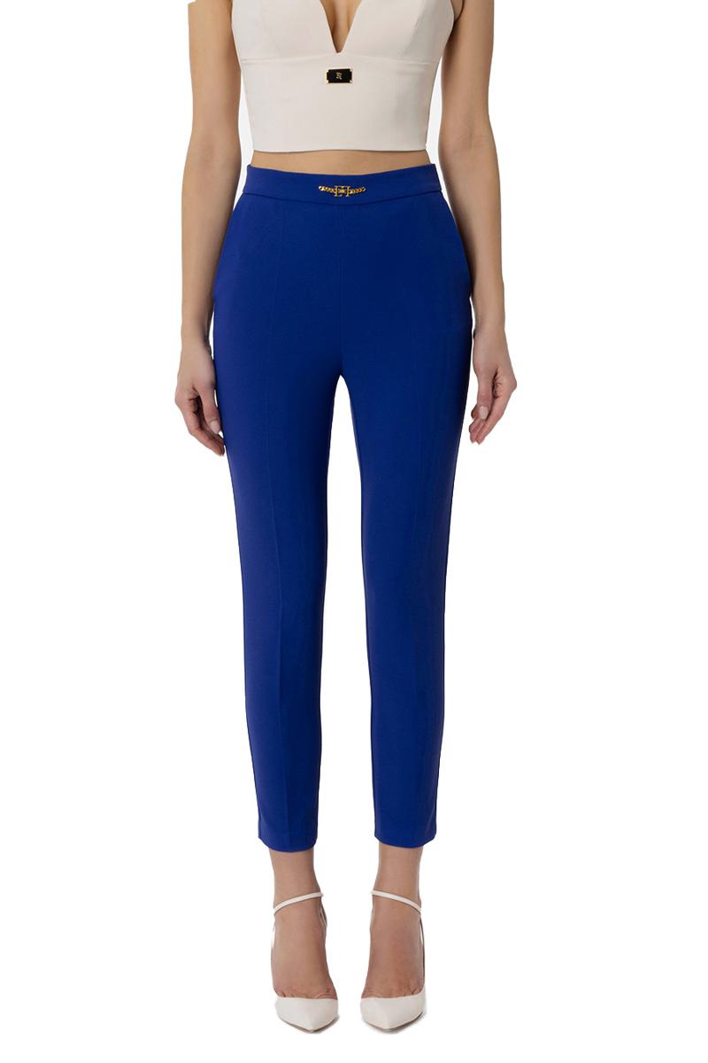 Shop Elisabetta Franchi Trousers In Blue