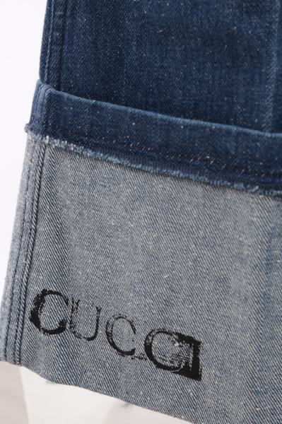 Shop Gucci Jeans In Dk Blue+black