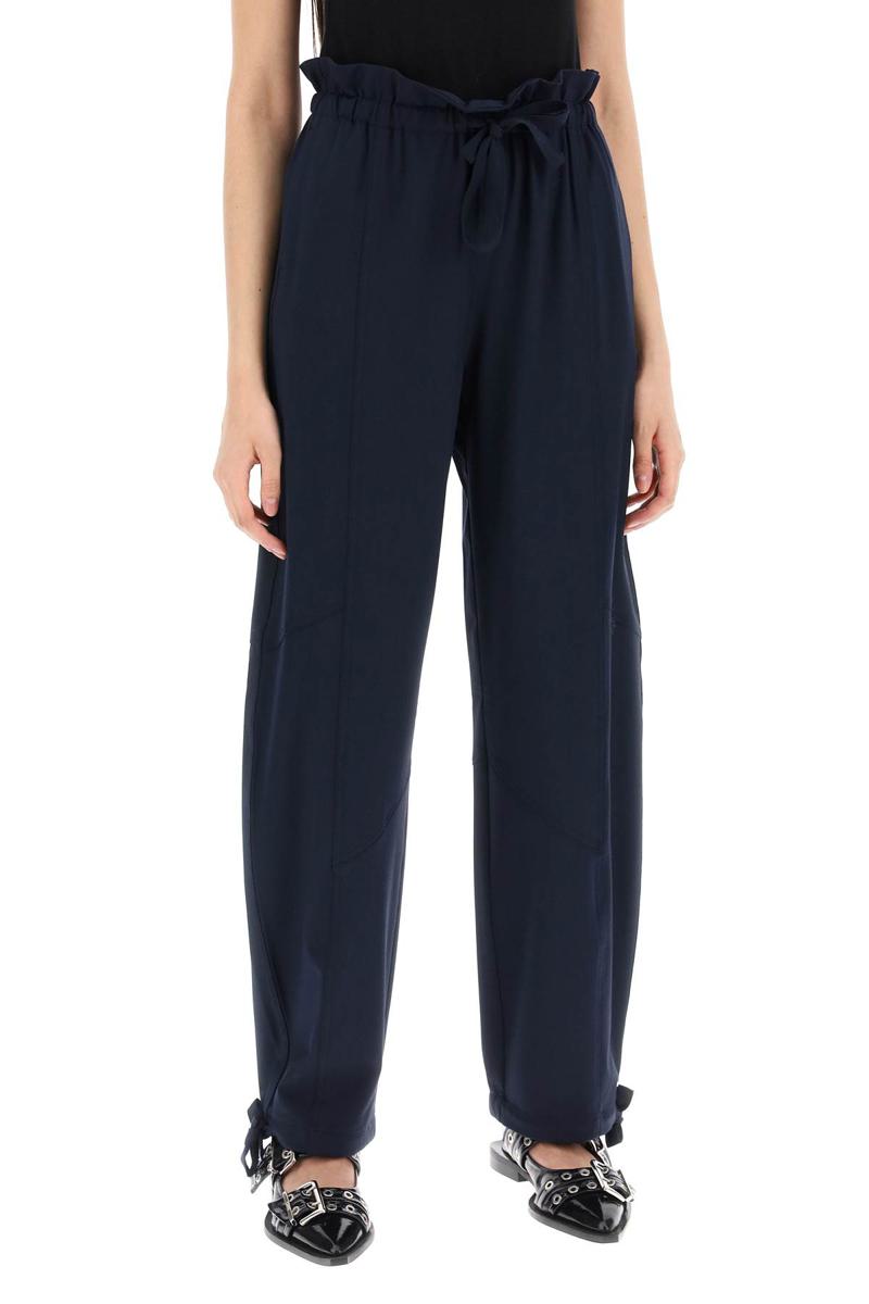 Shop Ganni "flounced High-waisted In Blu