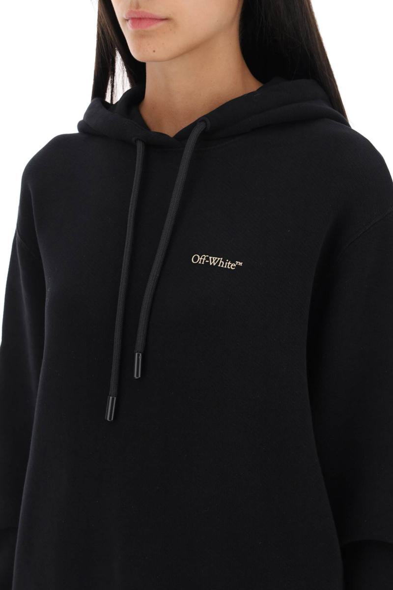 Shop Off-white Hoodie With Back Embroidery In Nero