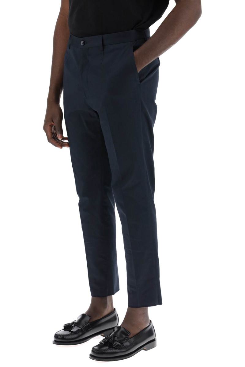 Shop Etro Cropped Chino Pants In Blu