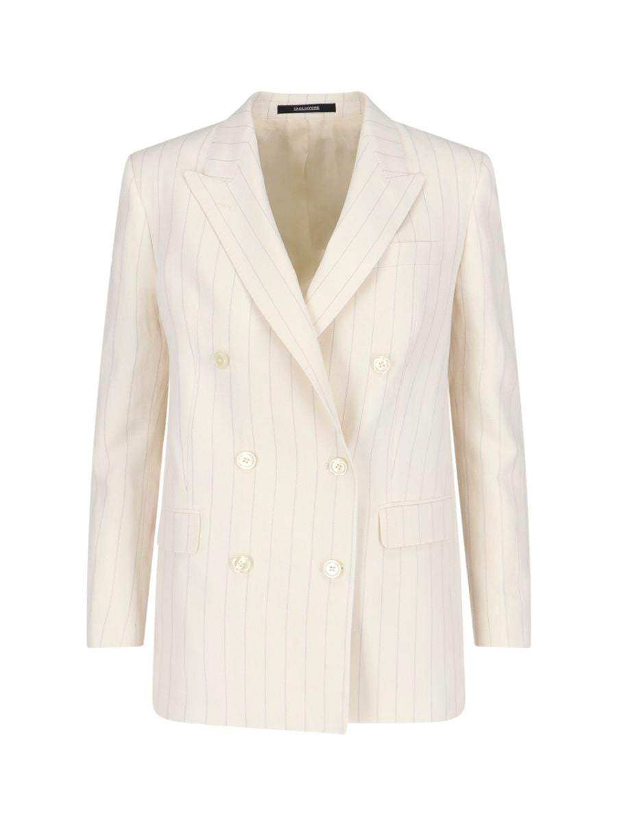 Shop Tagliatore Suit In White