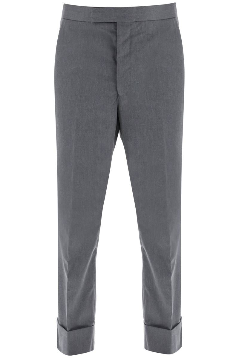 Shop Thom Browne Cropped Tailoring Pants In Grigio