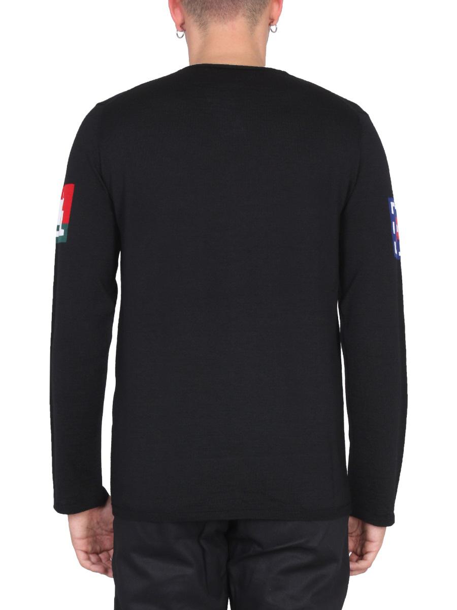 Shop Comme Des Garçons Wool Jersey. In Black