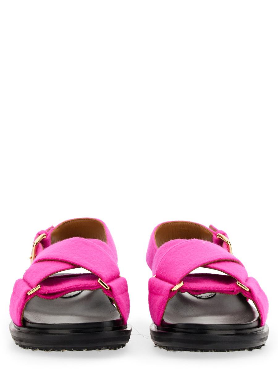 Shop Marni Criss Cross Sandal In Pink