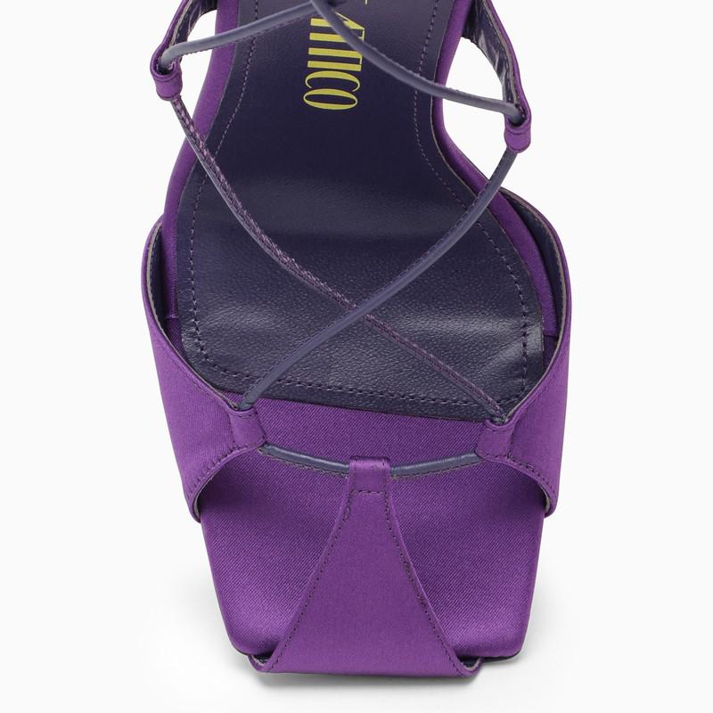 Shop Attico The  Satin Adele Sandal In Purple