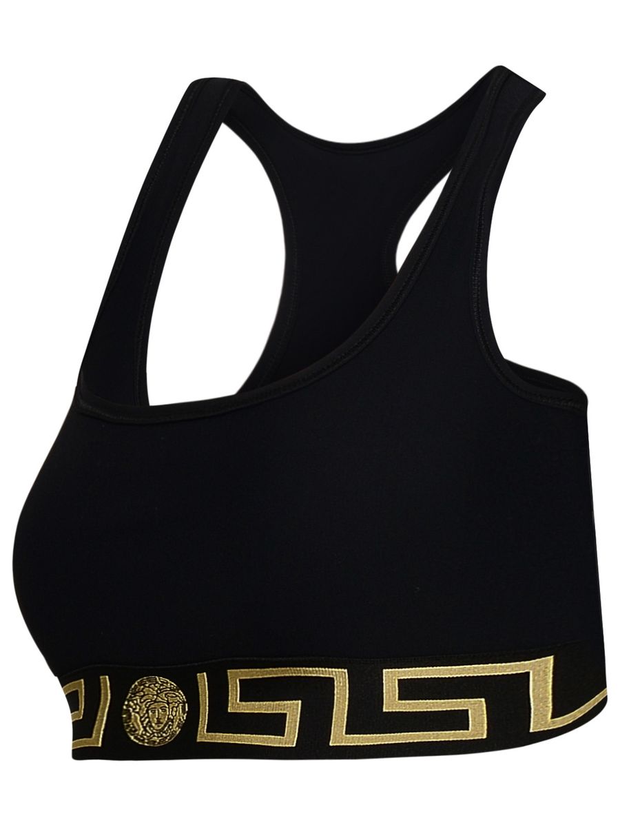 Shop Versace 'medusa' Sports Top' In Black