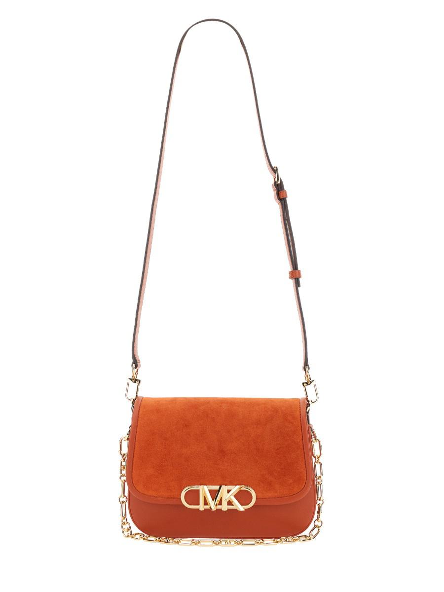 Shop Michael Kors Parker Messenger Bag In Orange