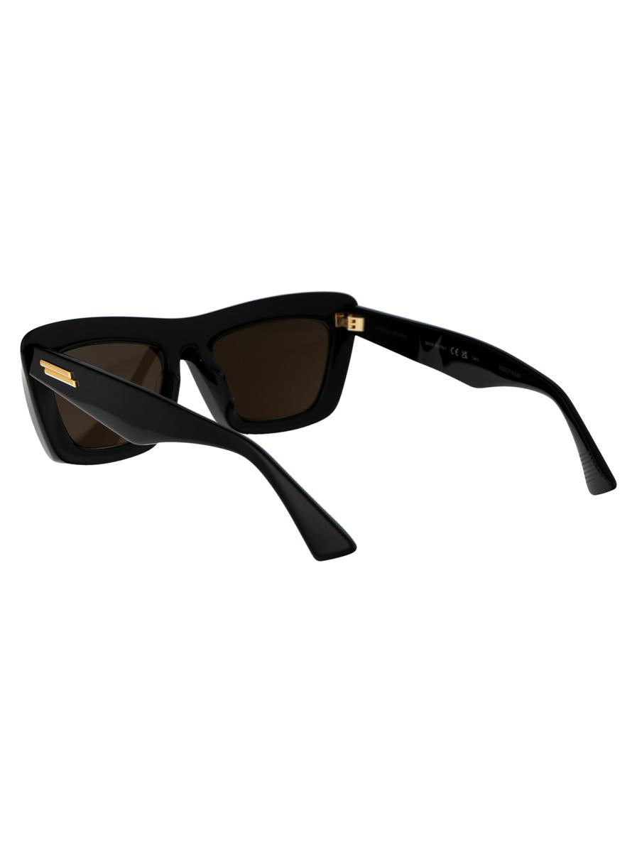 Shop Bottega Veneta Sunglasses In 001 Black Black Brown
