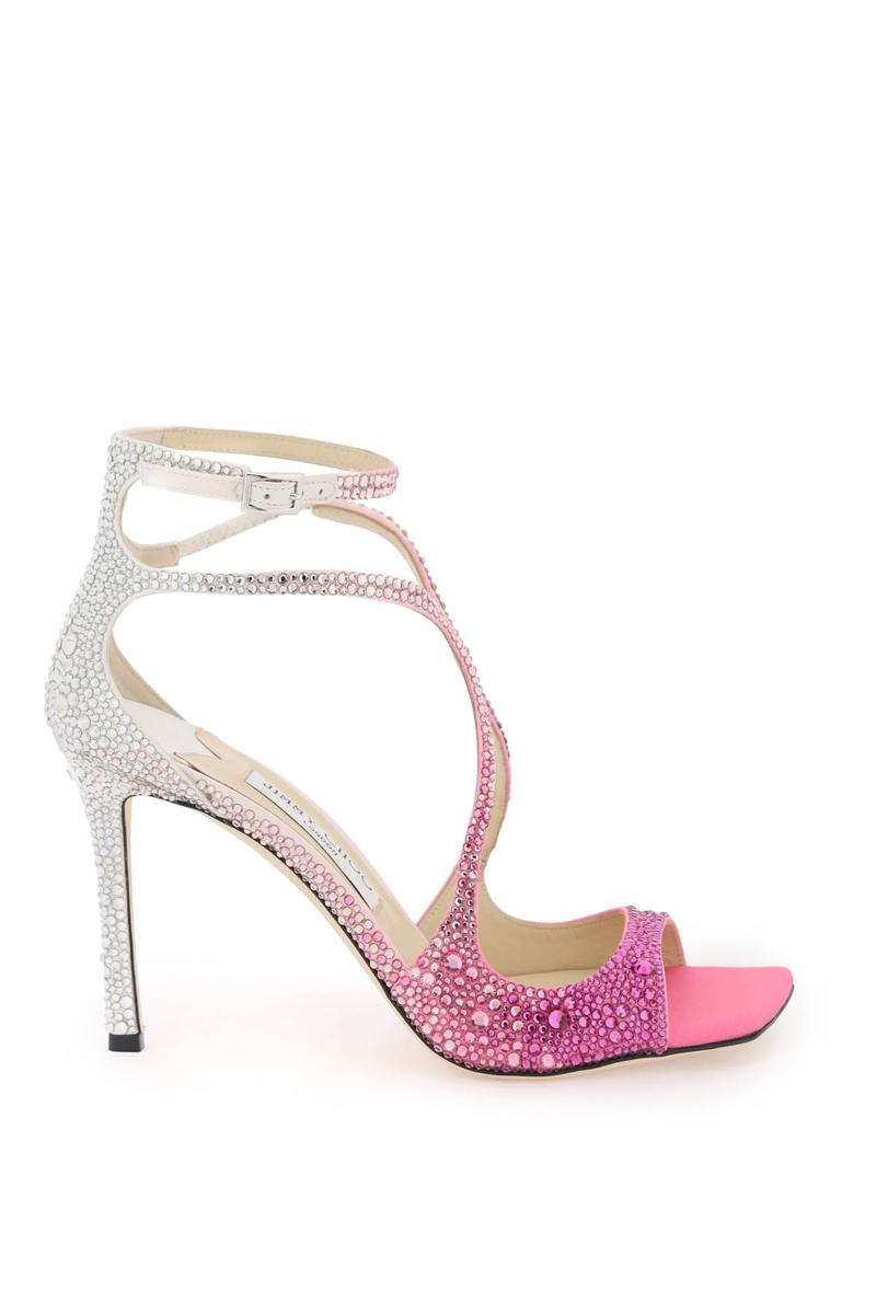 Shop Jimmy Choo Azia 95 Pumps With Crystals In Fuxia