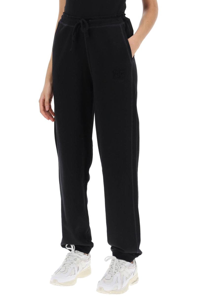 Shop Ganni Joggers In Cotton French Terry In Nero