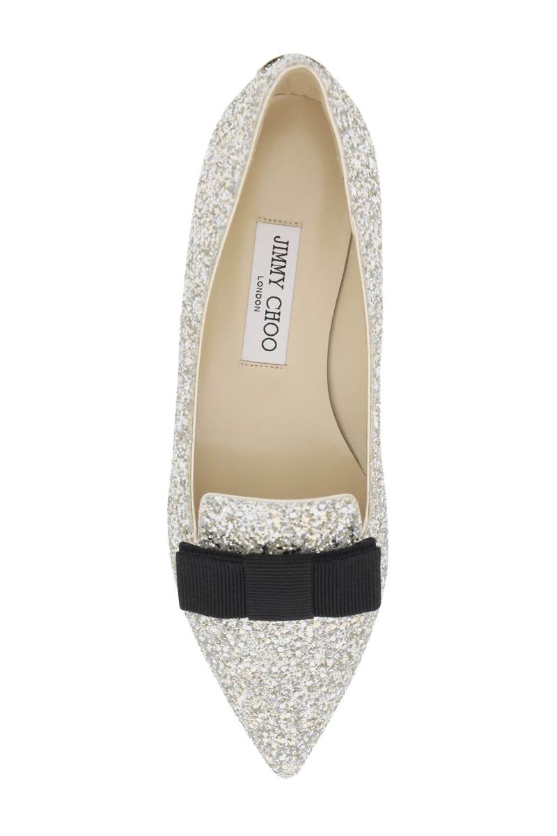 Shop Jimmy Choo Gala Ballet Flats In Argento