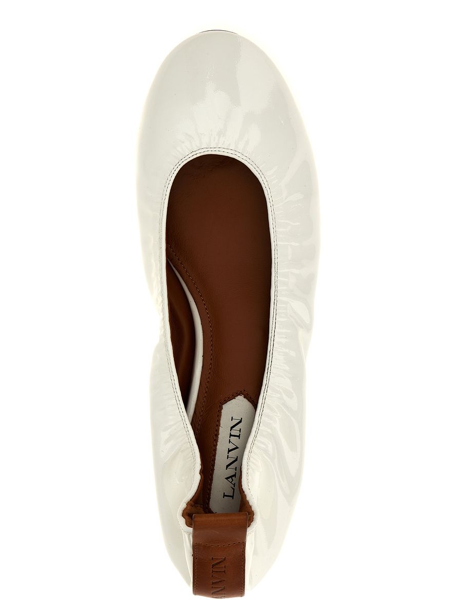 Shop Lanvin Nappa Ballet Flats In White