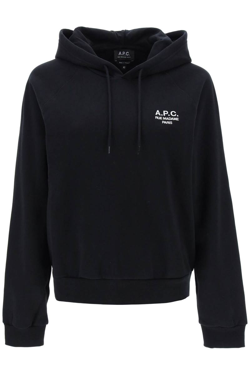 Shop Apc 'serena' Hoodie With Logo Embroidery In Nero