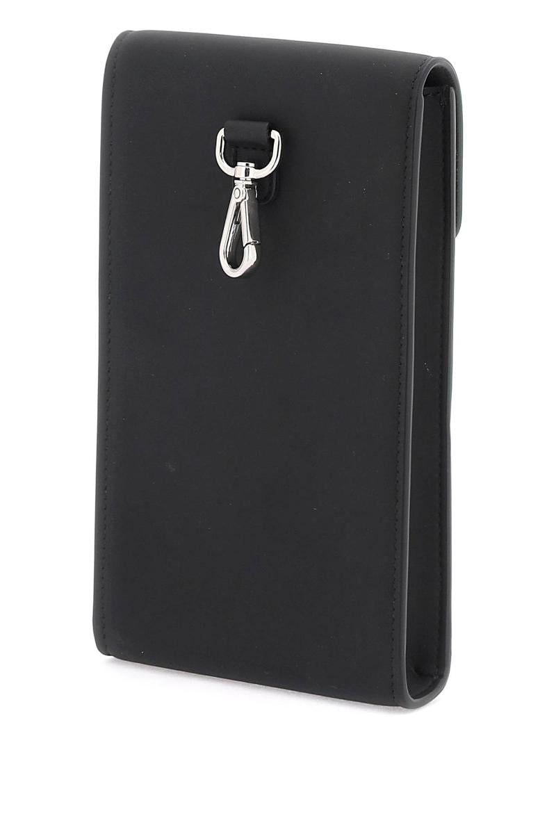 Shop Balmain Phone Holder With Logo In Nero