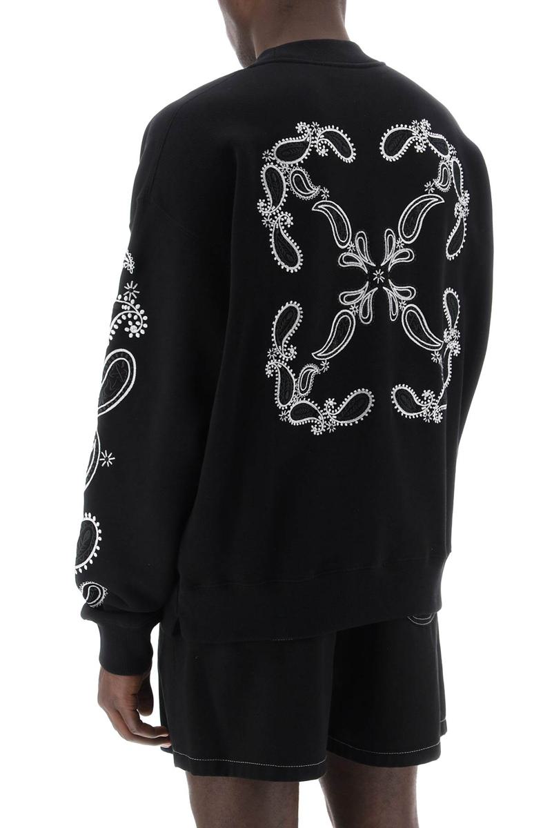 Shop Off-white "arrow Bandana Crewneck Sweat In Nero