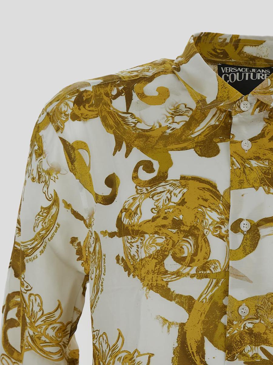 Shop Versace Jeans Couture Shirts In Whitegold