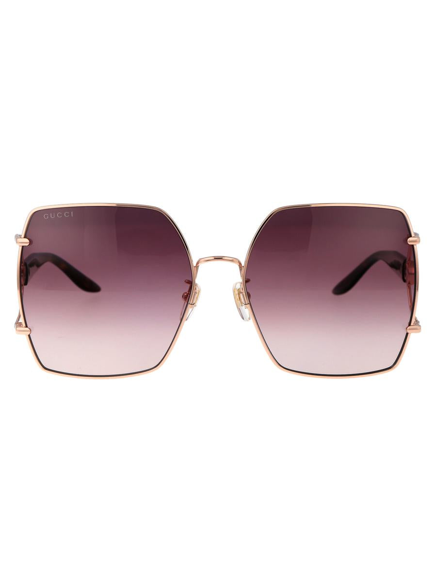 Shop Gucci Sunglasses In 002 Gold Havana Red