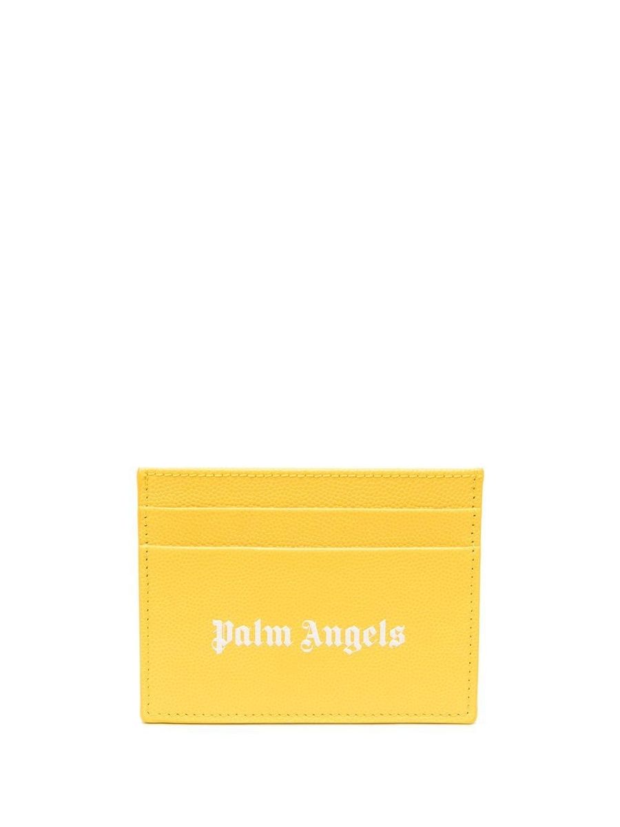 Palm Angels Caviar Card Holder In Yellow