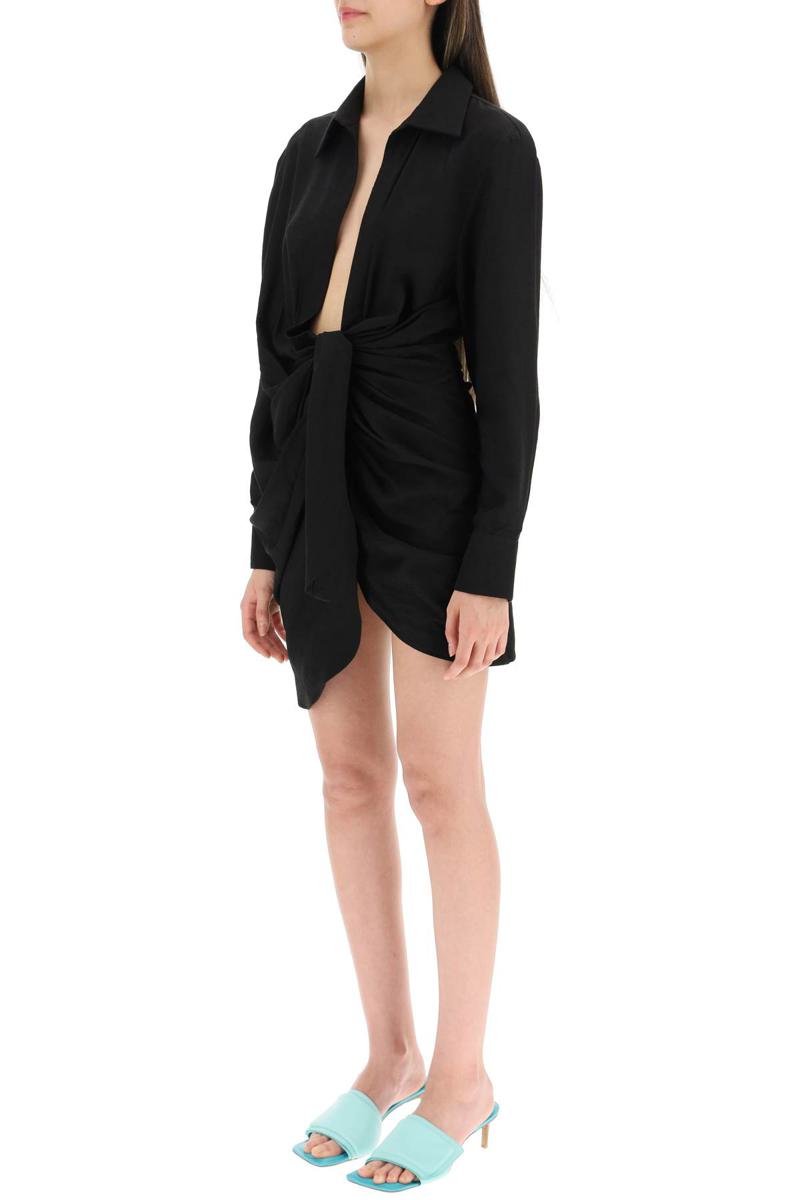 Shop Jacquemus La Robe Bahia Mini Dress In Nero