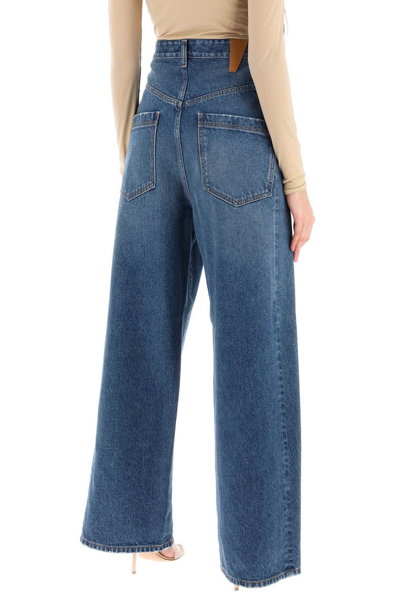 Shop Darkpark 'ines' Baggy Jeans With Folded Waistband In Celeste