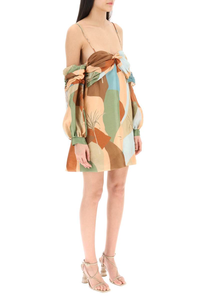 Shop Raquel Diniz 'abby' Linen Silk Mini Dress In Multicolor