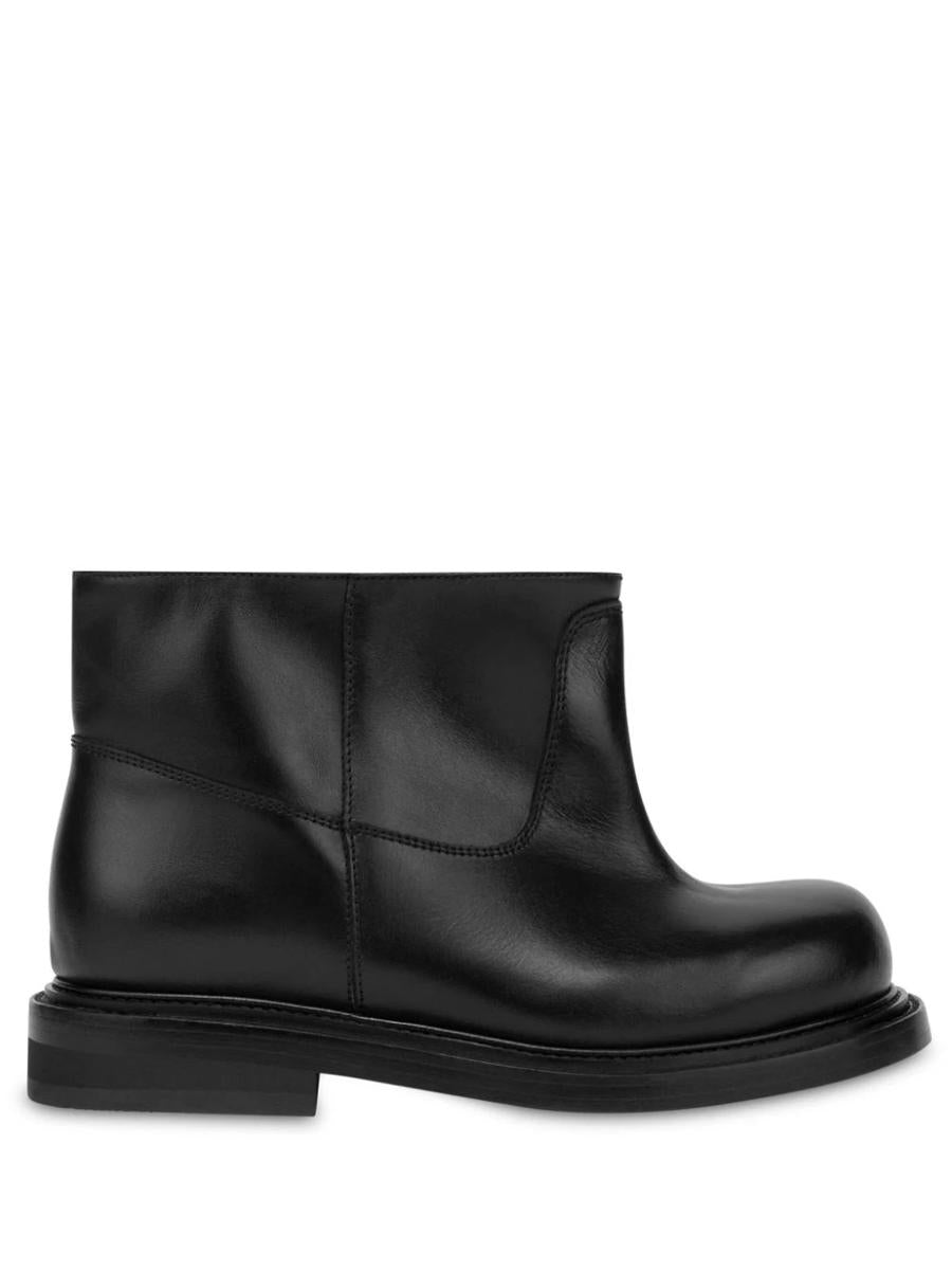 Shop Moschino Laceless Ankle Boots In Black