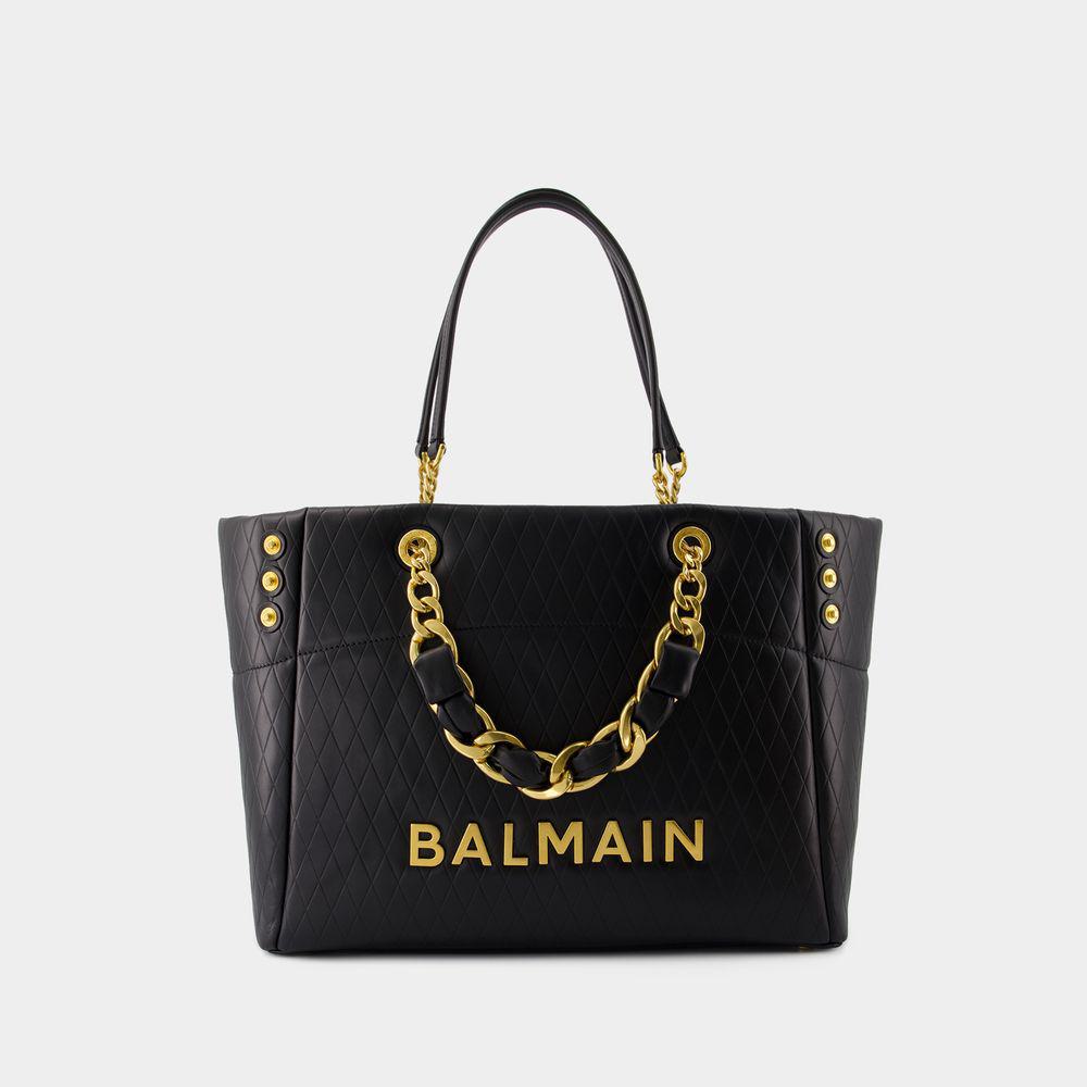 Shop Balmain Shoulder Bags In Black