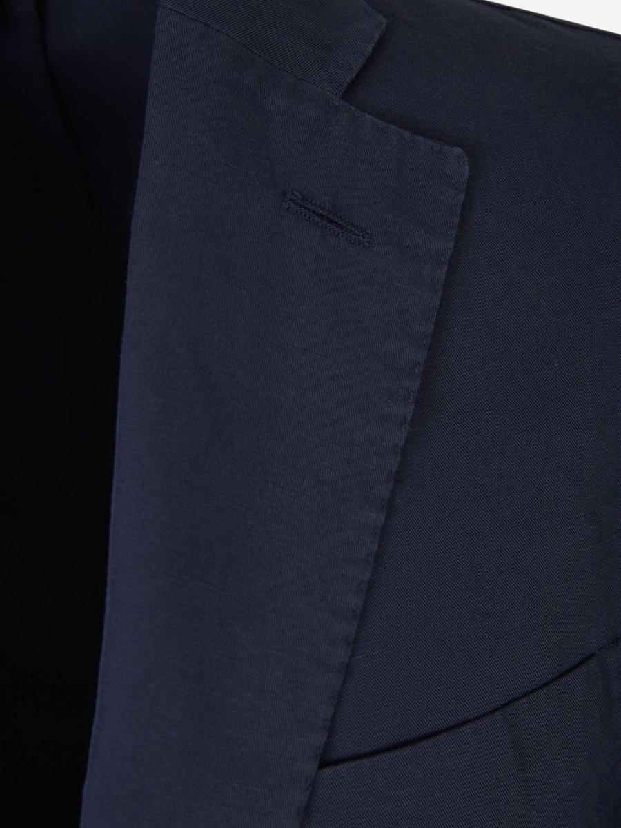 Shop Incotex Plain Linen Suit In Navy Blue