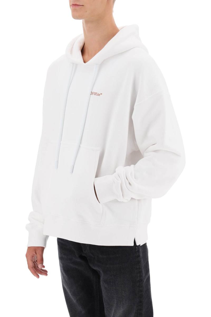 Shop Off-white Hoodie With Back Arrow Print In Bianco