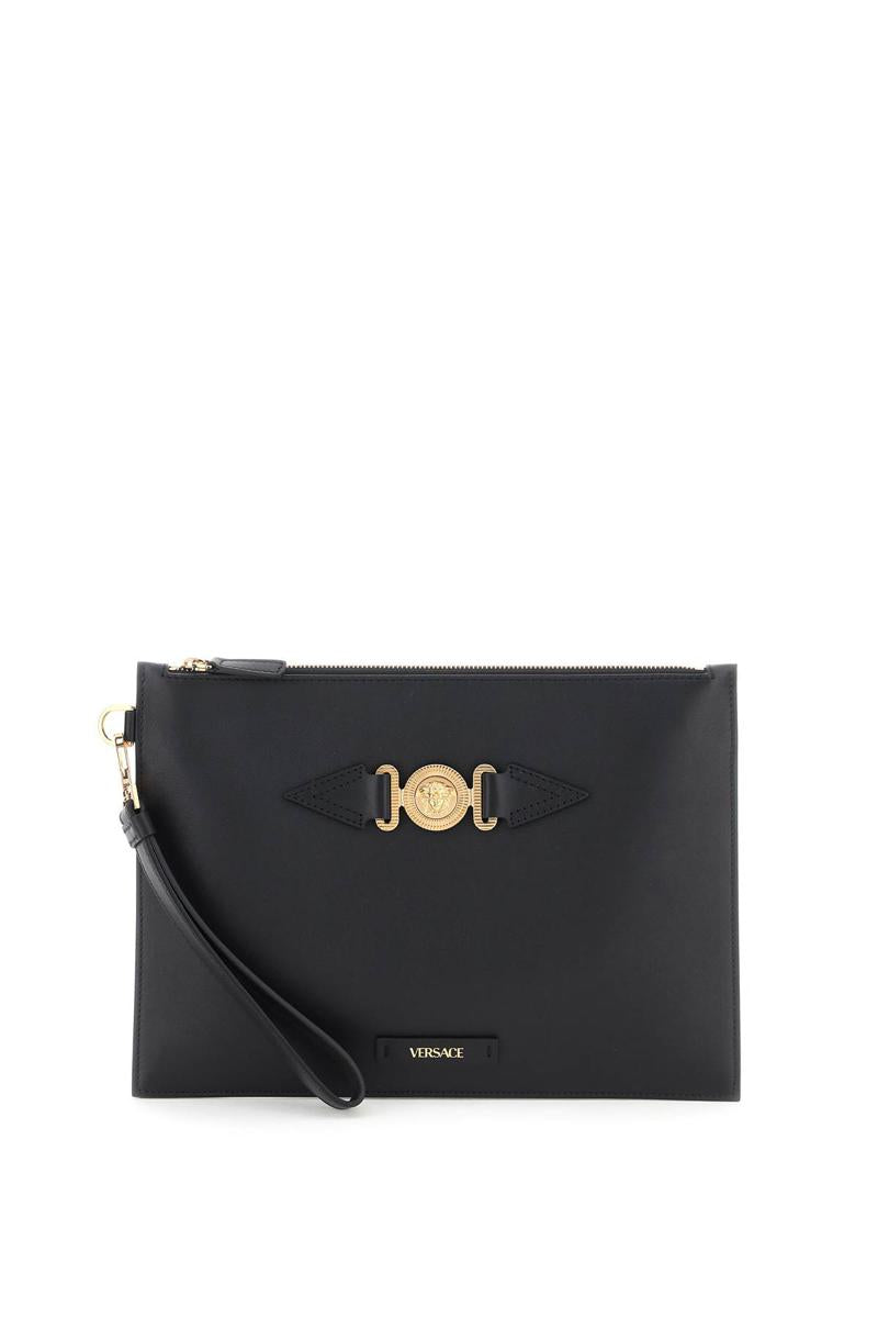 Shop Versace Medusa Biggie Pouch In Nero