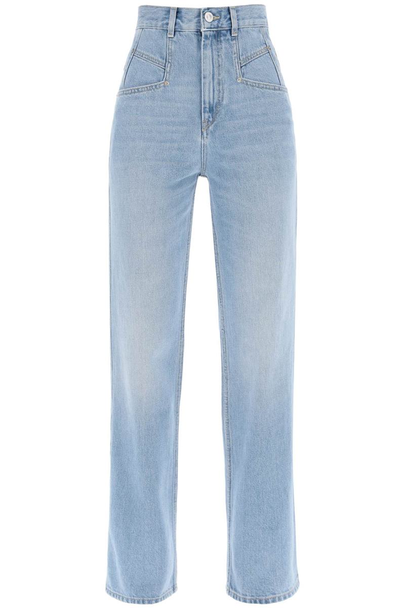 Shop Isabel Marant 'dileskoa' Straight Cut Jeans In Celeste