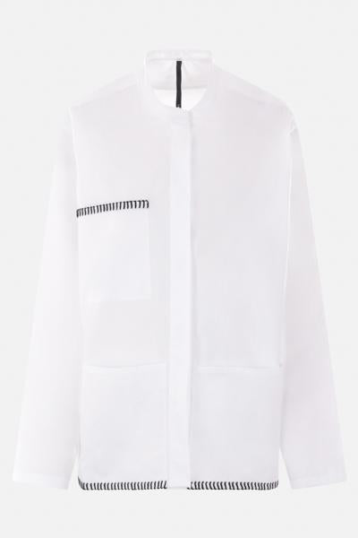 Shop Sara Lanzi Shirts In Optical White + Embroidery