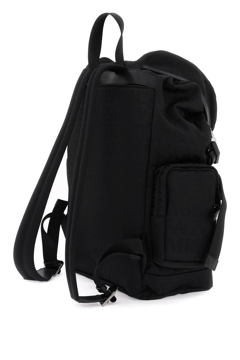 Shop Versace Allover Neo Nylon Backpack In Nero