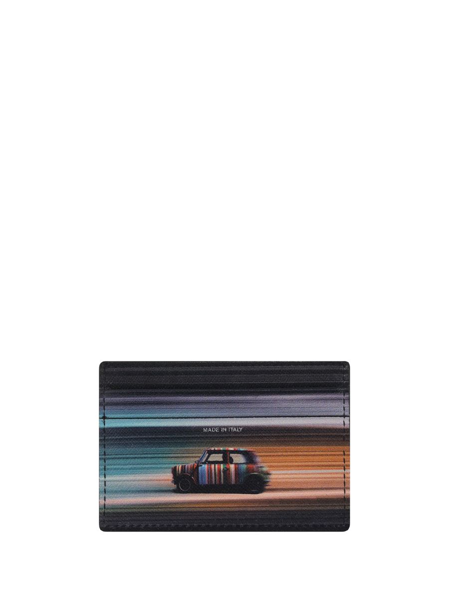 Shop Paul Smith Black Multicolour Leather Cardholder