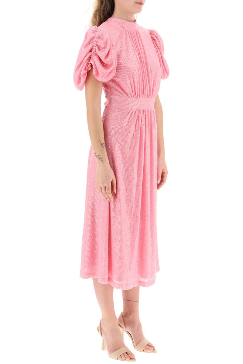 Shop Rotate Birger Christensen 'noon' Puff Sleeve Sequined Dress In Rosa