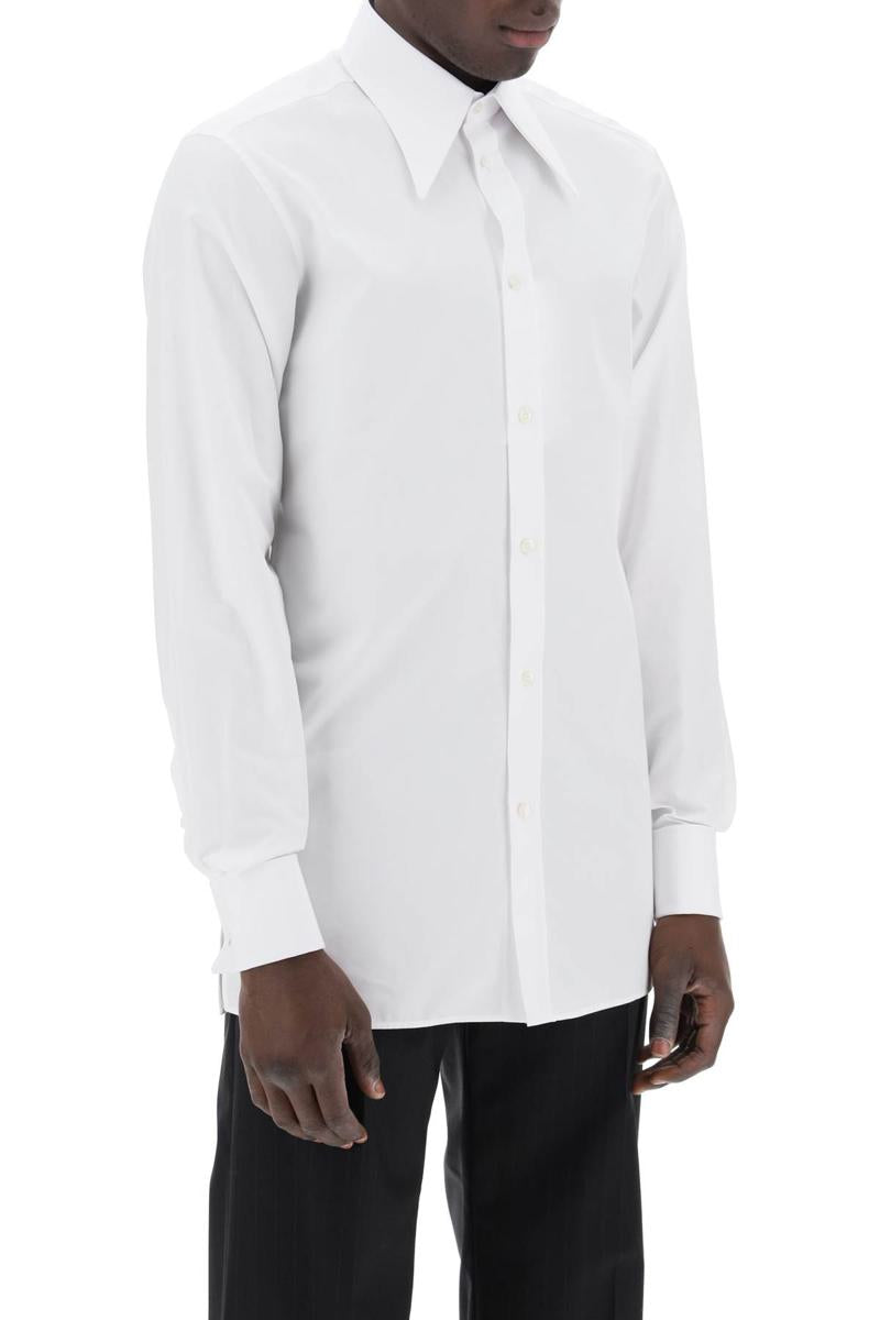 Shop Maison Margiela "shirt With Pointed Collar" In Bianco