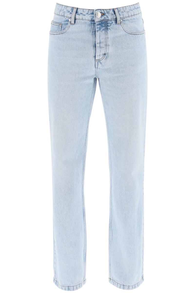 Shop Ami Alexandre Mattiussi Jeans Straight In Celeste