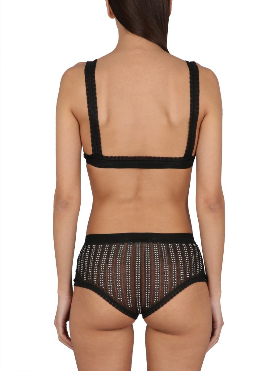 Shop Paco Rabanne Panties With Studs In Black