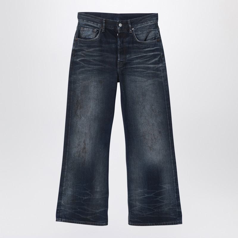 Shop Acne Studios Dark Washed Denim Jeans In Blue