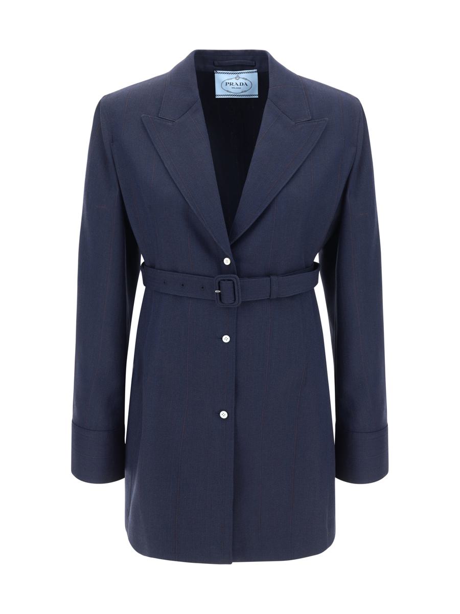 Shop Prada Blazers & Vests In Blue