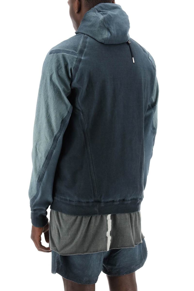 Shop 11 By Boris Bidjan Saberi Hybrid Sweatshirt With Zip And Hood In Grigio