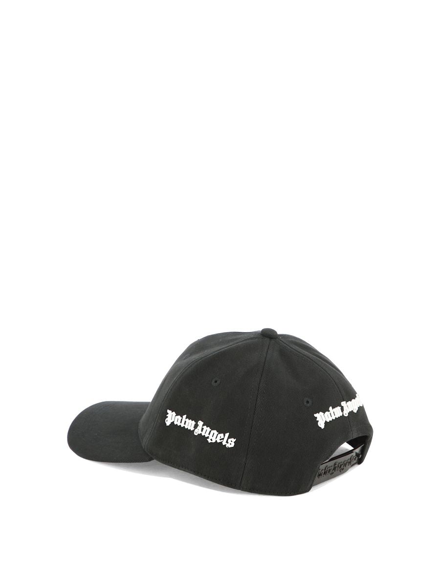 Shop Palm Angels Logo Baseball Cap In Black