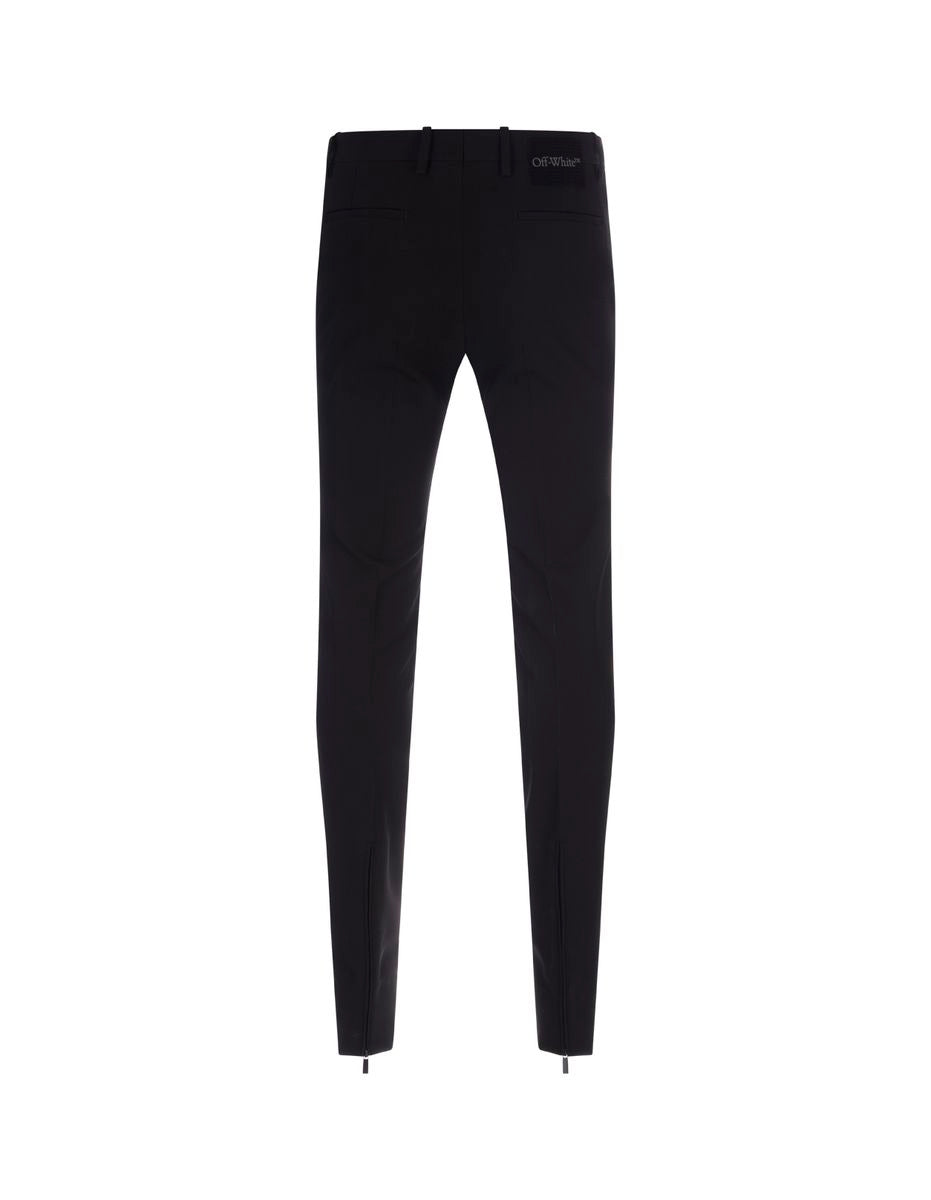 Shop Off-white Wool Skinny Trousers In Black