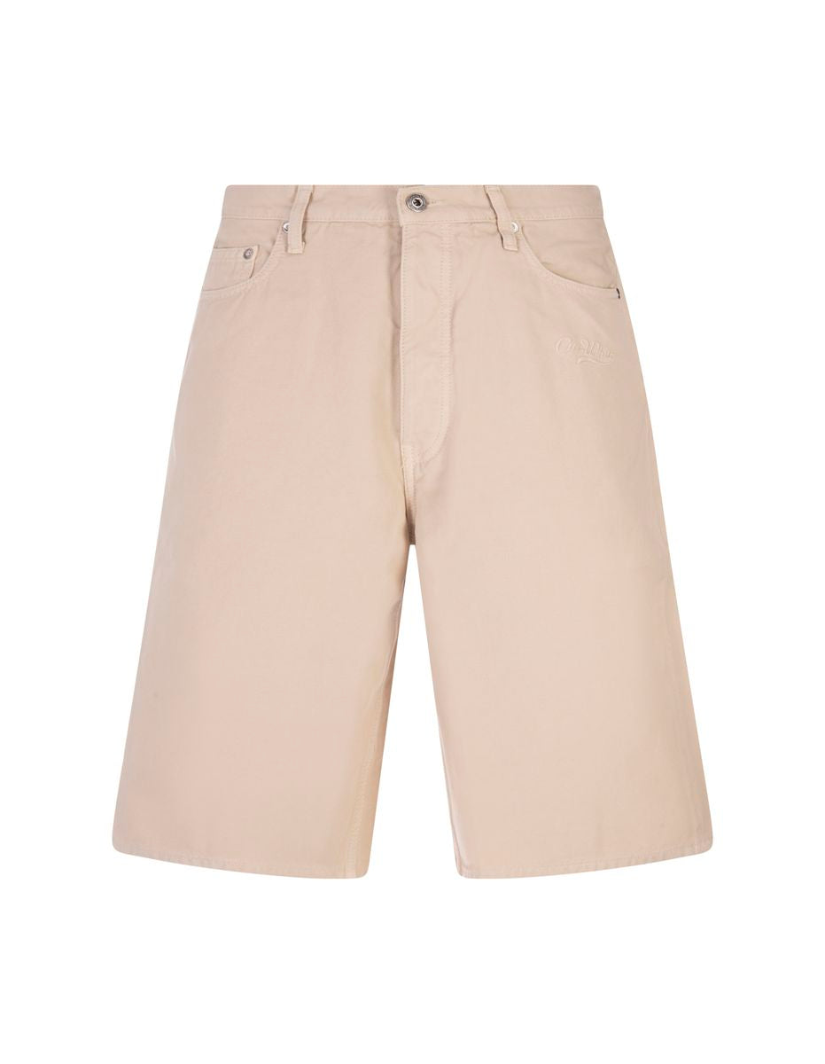 Shop Off-white Off White Shorts In Newbeige