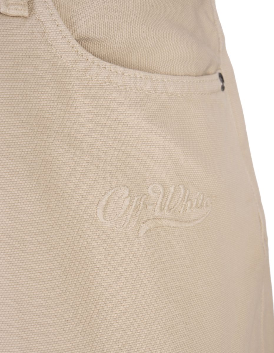 Shop Off-white Off White Shorts In Newbeige